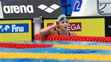 eská plavkyn Simona Baumrtová pi semifinále závodu na 50 metr znak na MS v...