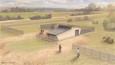 Vizualizace zázemí pro kon Pevalského nad Prokopským údolím.