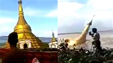Zlatá pagoda zahuela pi záplavách do eky