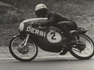 Ángel Nieto s íslem 2 na závodech v Brn v roce 1969, kdy dojel tetí v 50 ccm.