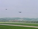 Dva americké strategické bombardéry B-1B peletly nad Korejským poloostrovem