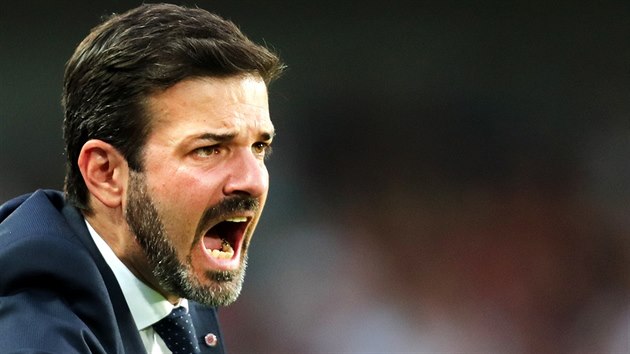 Andrea Stramaccioni, italsk trenr Sparty, bhem utkn.