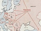 Odtajnné dokumenty NATO. Mapa znázorující rozmístní pozemních sil SSSR a...