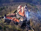 Požár historické sýpky hradu Pernštejn. (2005)