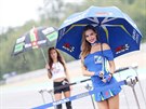 Kulisu k závodm MotoGP tradin obstarávají také hostesky.