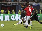 Romelu Lukaku z Manchesteru United dává Realu Madrid gól v duelu o Superpohár...