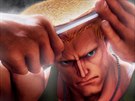 Bojovník Guile ze Street Fightera propaguje gel na vlasy.