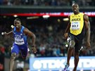Jamajský sprinter Usain Bolt (vpravo) je v Londýn a tetí, porazil ho i...