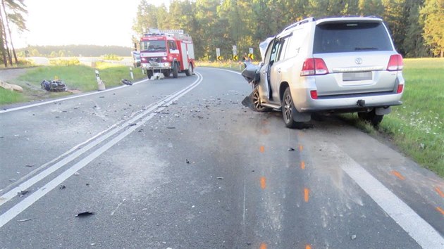Nehoda, k níž došlo na silnici I/21 u Janova (7. 8. 2017)