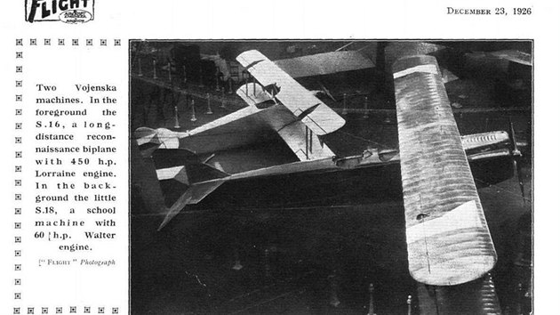 Prvn prototyp Letov .16 na Paskm aerosalonu v roce 1926. Men svtl letoun je cvin Letov .18. Fotografie je z pedposlednho sla britskho tdenku Flight v roce 1926, samostatn lnek typu .16 vnoval tento asopis ve druhm lednovm sle roku nsledujcho.