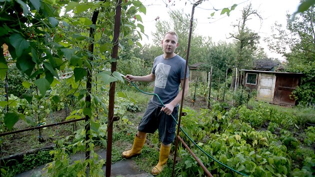 Ptaticetilet Petr Kabourek pat mezi tisce lid, kte si pmo ve mst pronajmaj zahrdku. Svoje ob rajata pstuje na brnnsk Krav hoe. Zjem mladch lid o zahrdky stoup.