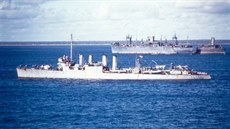 Americké lodě na cestě ke Guadalcanalu (srpen 1942)