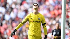 Branká Chelsea Thibaut Courtois nepromnil svj penaltový pokus v utkání o...