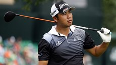 Hideki Macujama ped PGA Championship pi tréninkovém kole na hiti v Quail...