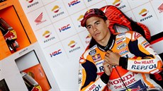 Marc Márquez bhem tréninku na Velkou cenu eské republiky silniních motocykl