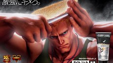 Bojovník Guile ze Street Fightera propaguje gel na vlasy.