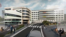Vizualizace poslední varianty pestavby náchodské nemocnice (srpen 2017).