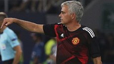 José Mourinho, trenér Manchesteru United, b�hem Superpoháru proti Realu Madrid.