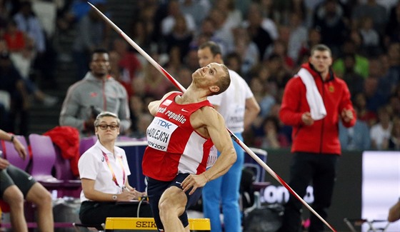 Český oštěpař Jakub Vadlejch ve finále MS v Londýně, v němž výkonem 89,73 metru...