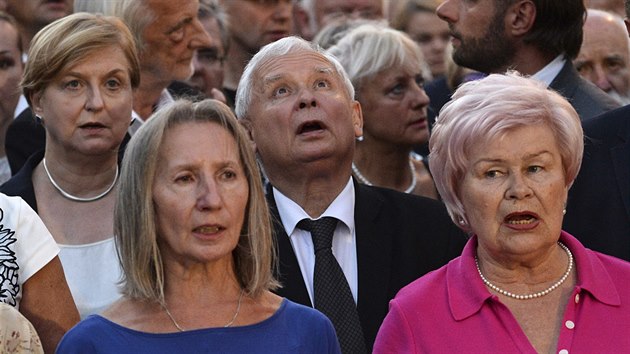 Jarosław Kaczyński na akci uspořádané k připomínce letecké tragédie u Smolenska (10. srpna 2017)