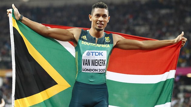 Wayde Van Niekerk doběhl na 200 metrů druhý.