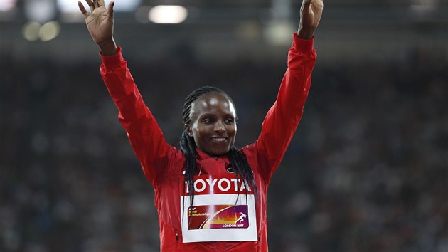 Hellen Onsando Obiriov z Keni slav zisk zlat medaile v bhu na 5000 metr.