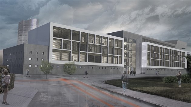 Vizualizace budouc podoby bval olomouck diskotky Envelopa, kterou chce zdej Univerzita Palackho za 300 milion promnit ve pikov technologick centrum.