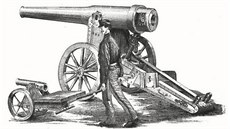 Rakousko-uherský 12cm kanon vzor 1880 (ta vtí zbra) na dobové kresb