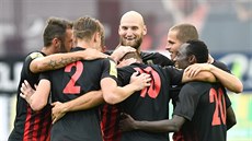 Gólová radost fotbalist Opavy v Ústí nad Labem.