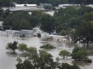 Následky boue Harvey v texaském La Grange (28. srpna 2017)