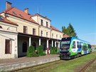 Vlak z Medzilaborc na nádraí v Lupkov
