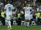 Gólová radost Marca Asensia, fotbalisty Realu Madrid, ze vsteleného gólu do...
