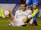Gareth Bale bhem zápasu s Deportivem.