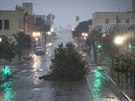 Polámané stromy v ulici msta Corpus Christi, které hurikán Harvey zasáhl jako...