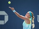Tereza Martincová servíruje v prvním kole US Open.
