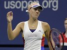 Gesto zmaru nmecké tenistky Angelique Kerberové v prvním kole US Open