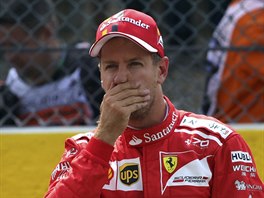 Sebastian Vettel po kvalifikaci na Velkou cenu Belgie formule 1.