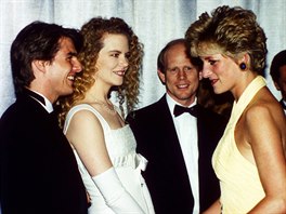 Tom Cruise, Nicole Kidmanová a princezna Diana (Londýn, 30. července 1992)