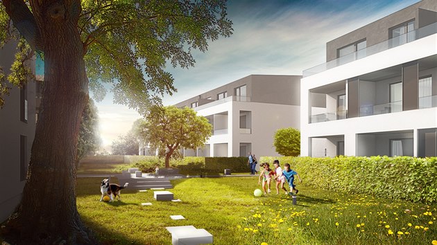 Vizualizace viladom�, kter� develope�i pl�nuj� postavit v Olomouci na Lazc�ch u Demlovy ulice. ��st m�stn�ch je ov�em proti.