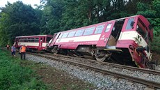 U Niovic vykolejil osobní motorový vlak (27. srpna 2017).