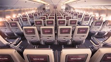 Interiér letadla spolenosti Qatar Airways