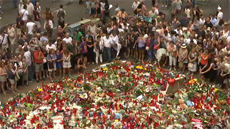 Centrální barcelonské promenád La Rambla, místo, kde dodávka vjela do lidí