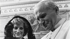 Princezna Diana a pape Jan Pavel II. (Vatikán, 29. srpna 1985)