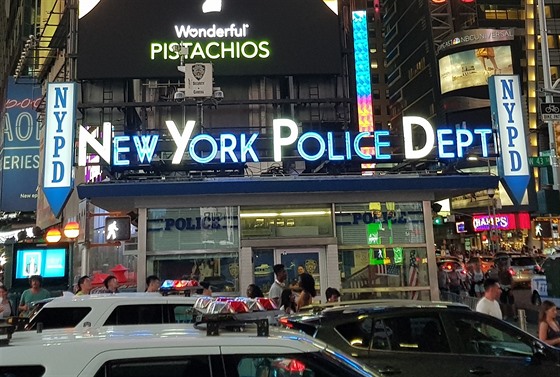 Policejní stanice na Times Square v New Yorku