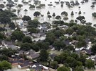 Následky boue Harvey v texaském Kingwoodu (29. srpna 2017)