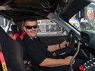 Rallyeov jezdec Martin Rada za volantem svho novho zvodnho vozu Abarth 124...