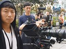 První den natáení jihokorejských filma v centru Karlových Var.