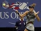 Amerianka Madison Keysová trefuje míek v úvodním kole US Open, nastoupila...
