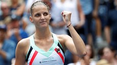 ÚSMV VÍTZKY. Karolína Plíková se raduje z postupu do tetího kola US Open.