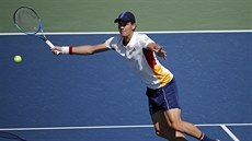 Tomá Berdych pi tréninku ped Australian Open